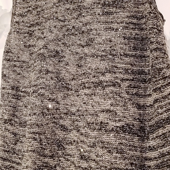 LOFT Black White Sequin Sweater Tank Small - Picture 2 of 3
